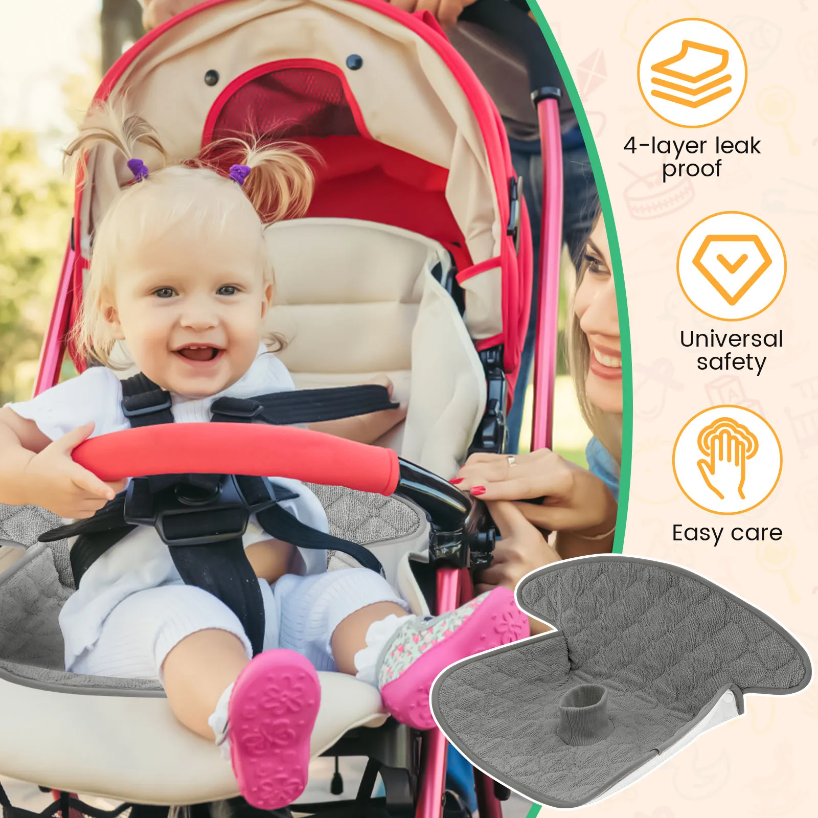 2 Peças Protetor de Assento pa - Infant Car Seat Cover avaliação e preço